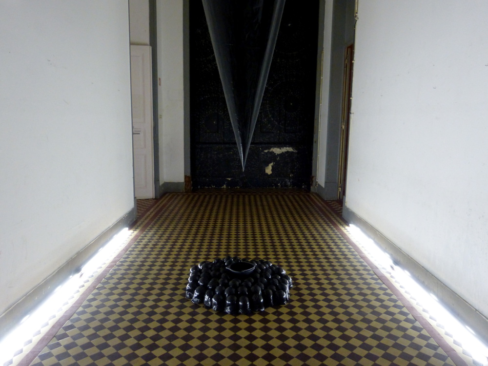 El Jardín del Zodiaco. Plástico negro, líquido negro